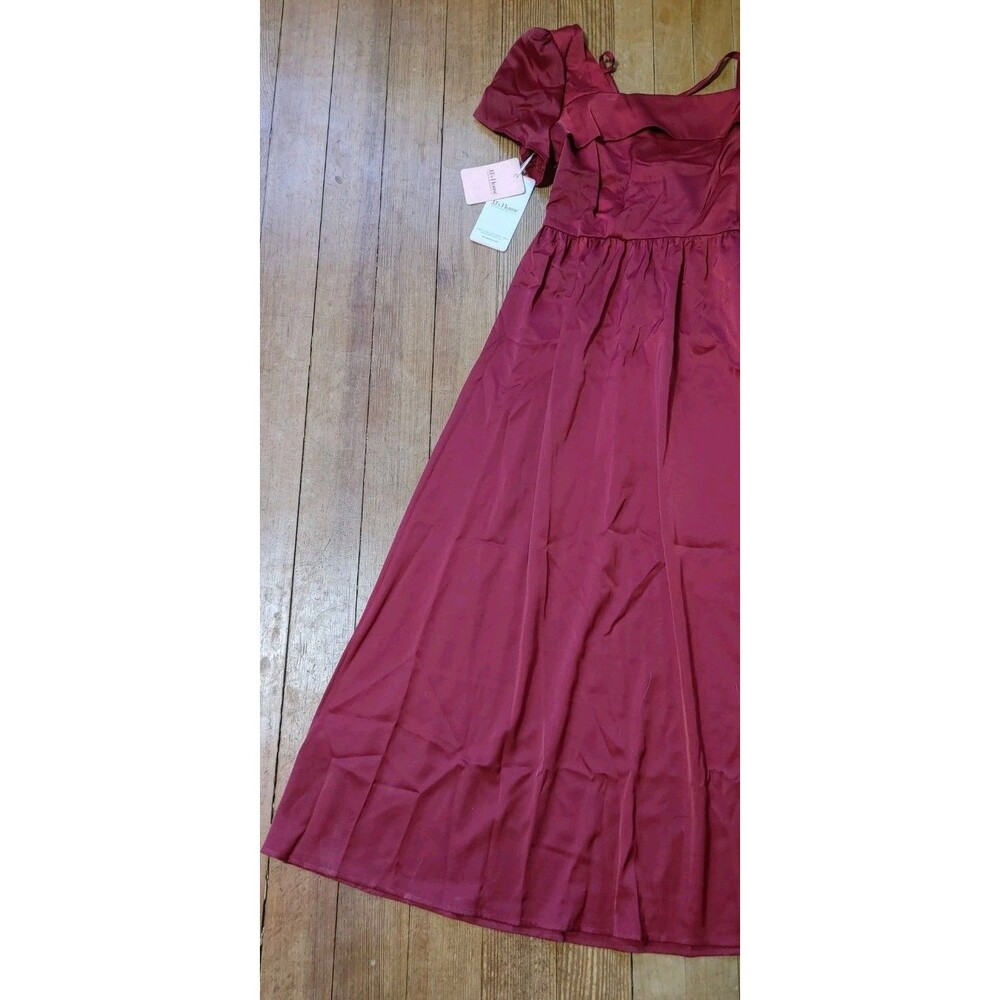 JJ's House Formal Wedding Prom Tiered Maxi Red Burgundy Gown Size XL Dress